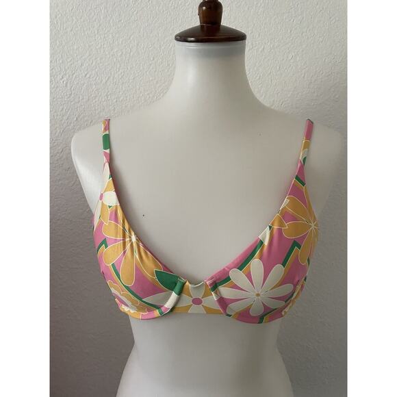 Kenny Flowers Swim Bikini Top Acapulco Floral Print Swimwear - Picture 1 of 9